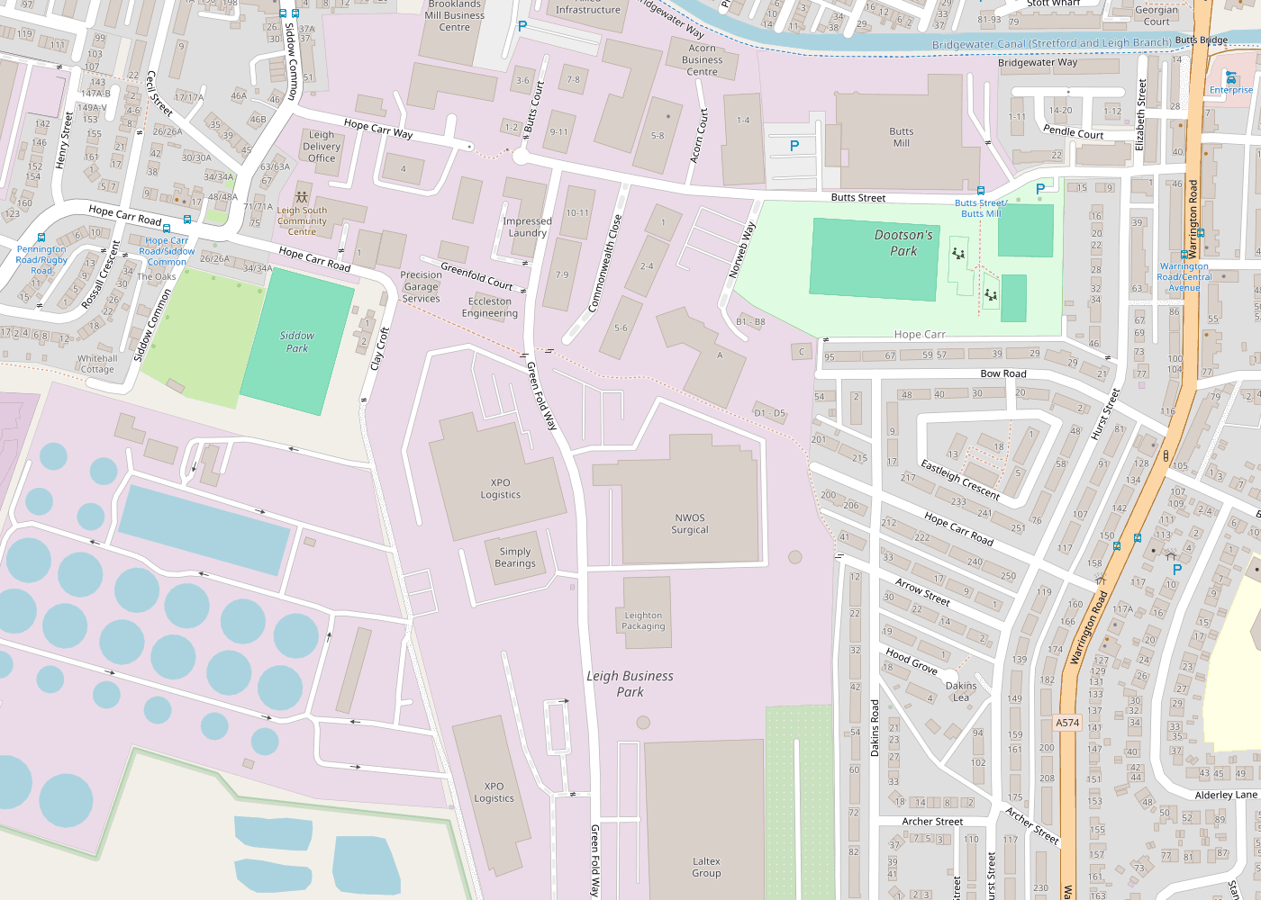 Map showing Homecare from NWOS on Green Fold Way, Leigh
